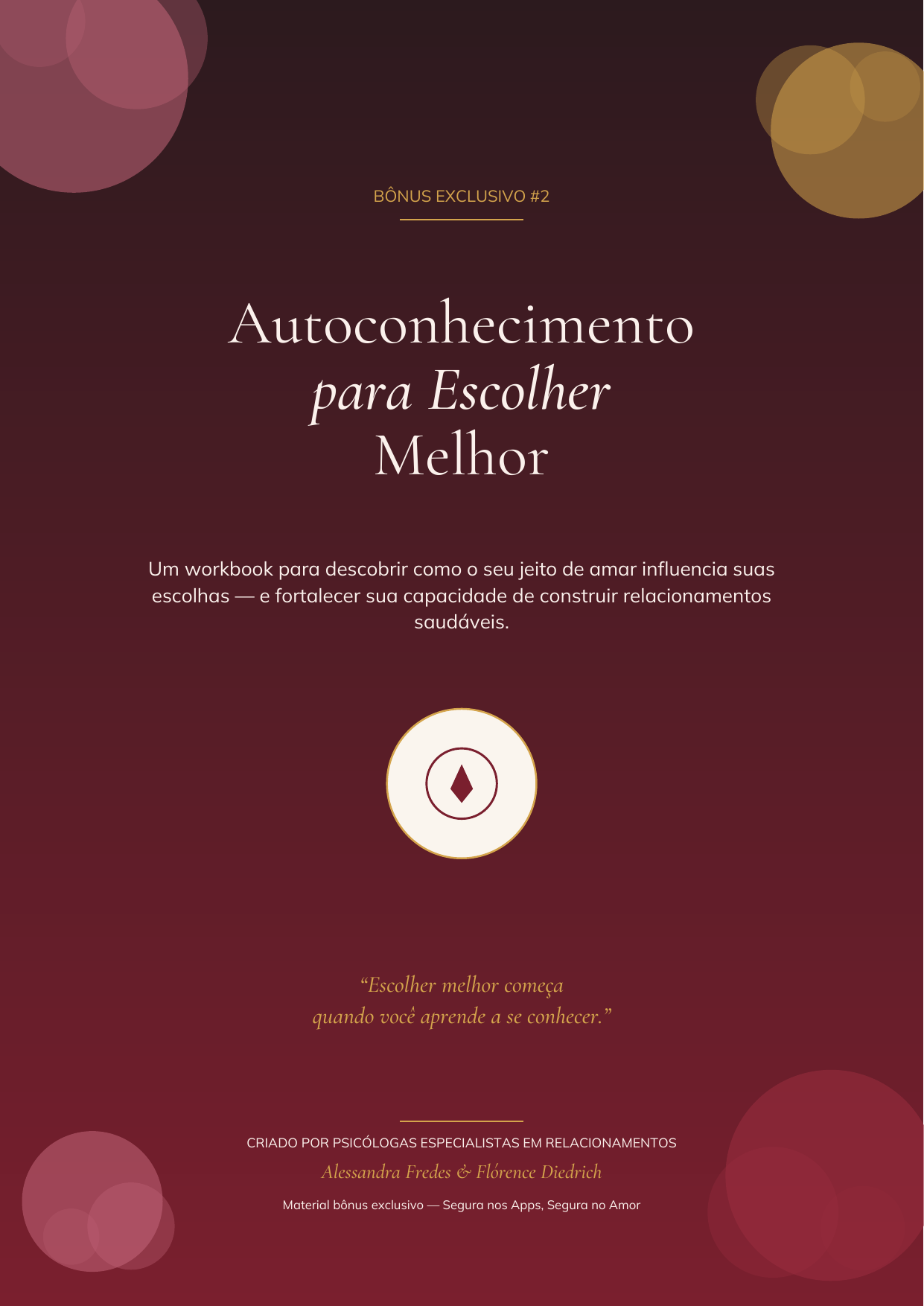 Capa do workbook Autoconhecimento para Escolher Melhor