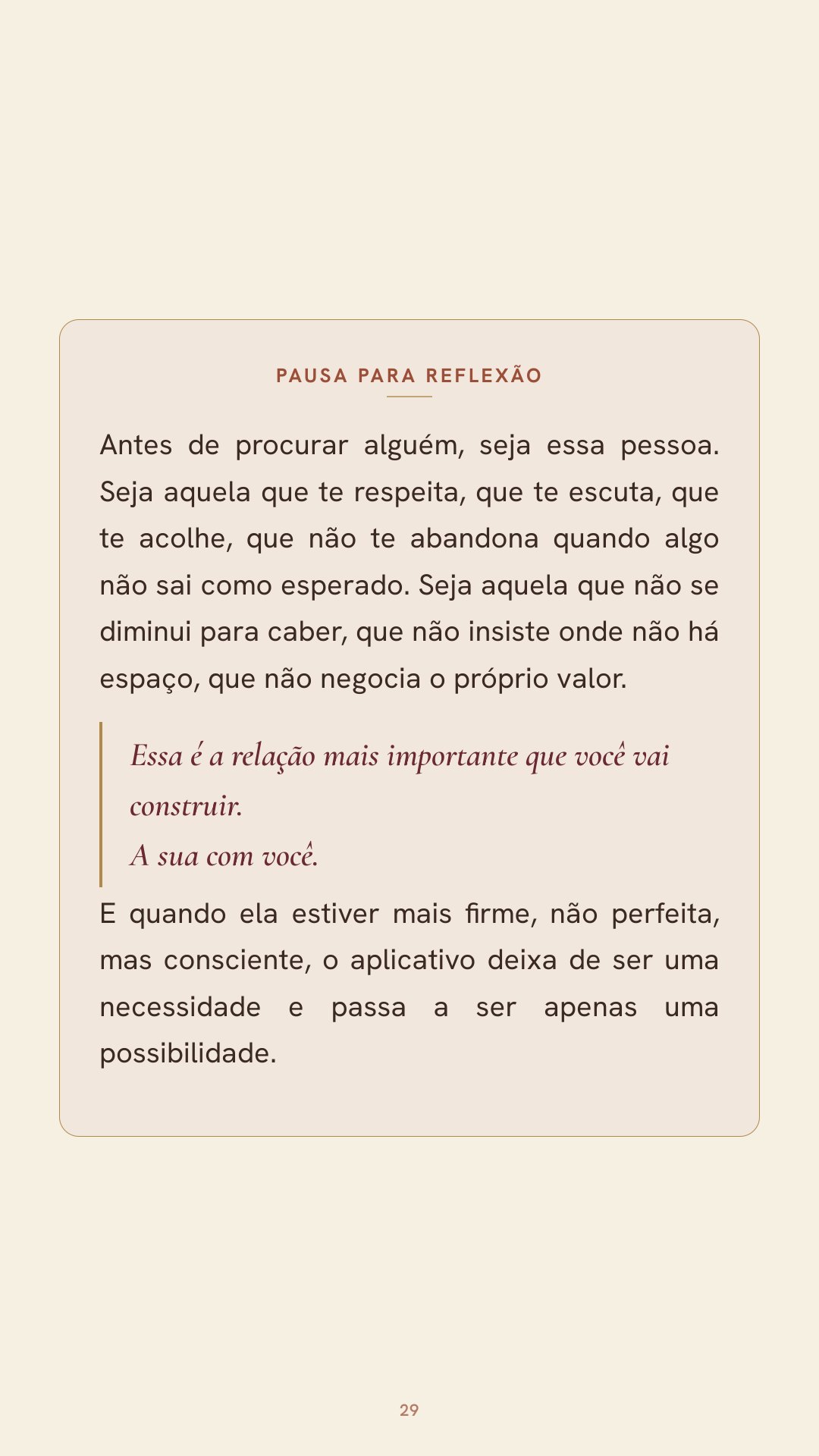 Pausa para reflexão
